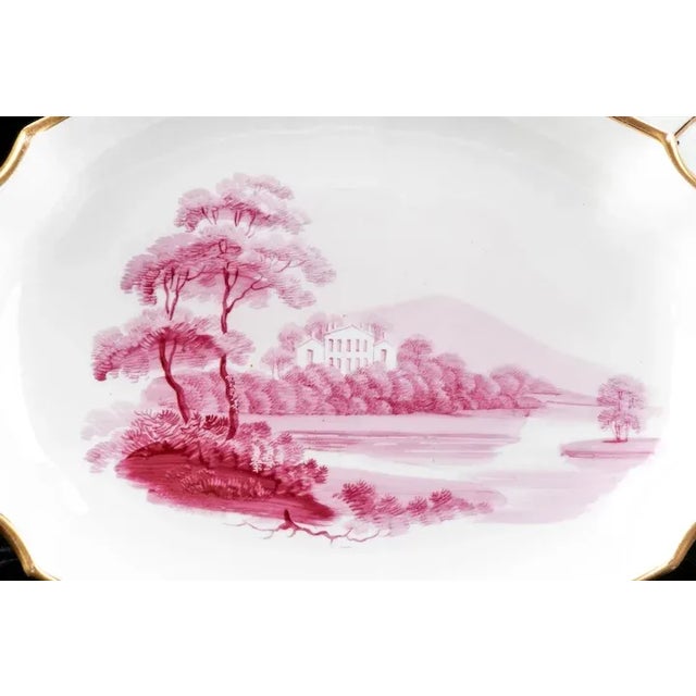 Wedgwood Antique Circa 1810 English Wedgwood Porcelain Dessert Dish with Puce Sepia Landscape by Cutts For Sale - Image 4 of 11