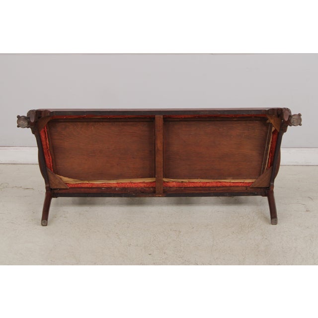 Vintage Carved Mahogany Triple Back Settee Bench For Sale - Image 14 of 15