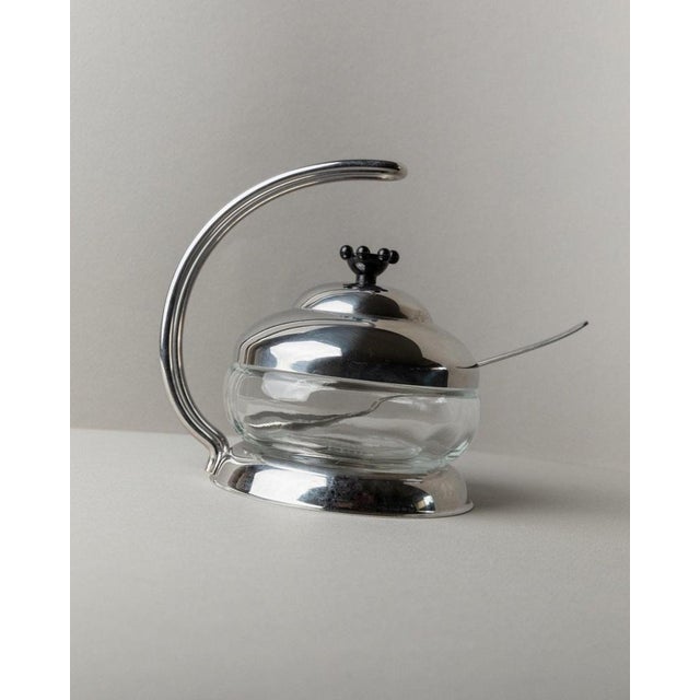 Silver Vintage Lidded Box in Stainless Steel and Glass by Matteo Thun for WMF, 1980s For Sale - Image 8 of 13