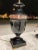 Metal Pair of Black Glazed Porcelain & Bronze Urn Table Lamps From Marbro For Sale - Image 7 of 13