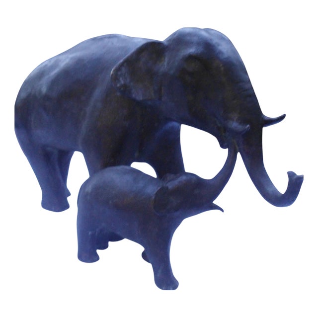 Large Elephant Sculpture in Brass, Copper, and Bronze, 1970s For Sale