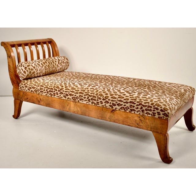 Biedermeier chaise longue made in the early to mid 19th century in Austria. A fine example of the genre with a sleek form...