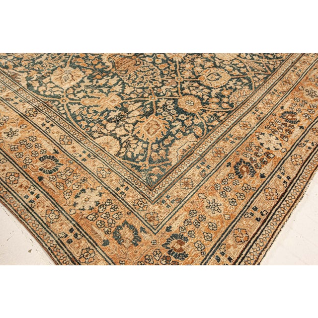 Persian Fine Antique Persian Tabriz Handmade Wool Rug For Sale - Image 3 of 6