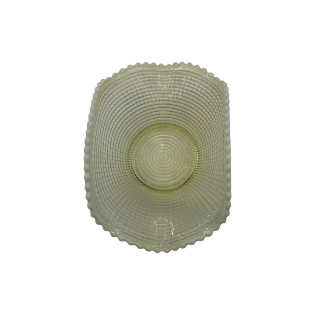 Late 19th Century Albany Model Flint Ribbed Spiral Pattern Ivory Clear Opalescent Uranium Bowl For Sale - Image 10 of 10