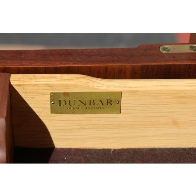 1970s Dunbar Mid-Century Modern Walnut Credenza / Sideboard With Travertine Top For Sale - Image 18 of 18