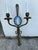 Impressive pair of antique English wall sconces crafted with bronze in classic form with Wedgewood porcelain inset plaques.