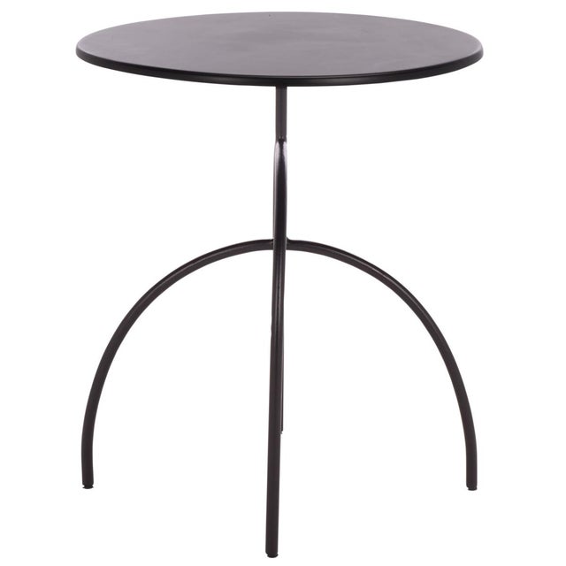 Metal Saburo Ronin Accent Table in Black, 18" For Sale - Image 7 of 8
