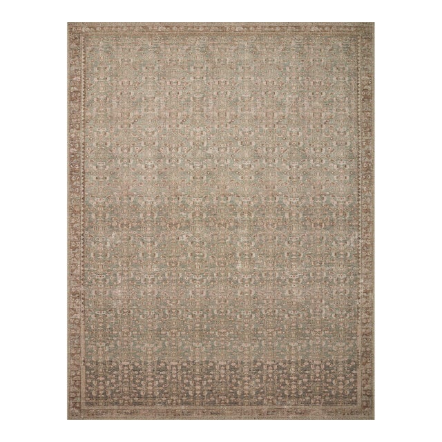 Angela Rose x Loloi Aubrey Rug Sage / Bark 18" x 18" Sample Rug For Sale