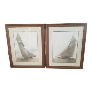 Vintage Sailing Prints by Beken of Cowes, Framed - Set of 2 For Sale