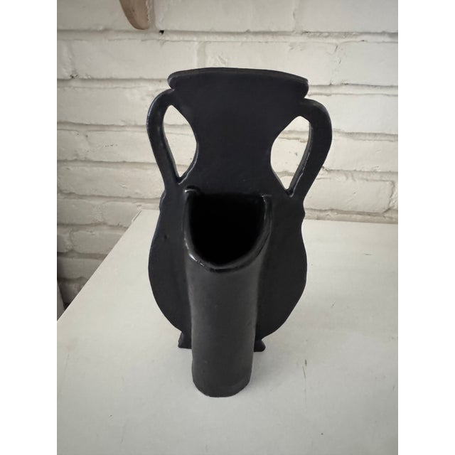 Arts & Crafts Matte Black Flora Silhouette Vase For Sale - Image 3 of 4