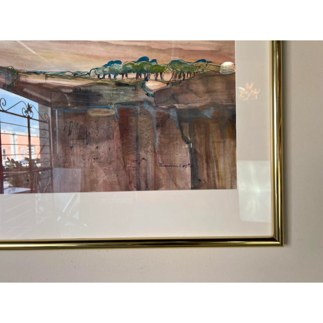 Mary Alice Braukman "Bluffs" Impressionist Watercolor Painting, Framed For Sale In Miami - Image 6 of 13
