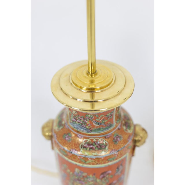 Yellow Lamps in Canton Porcelain and Bronze, 1880 For Sale - Image 8 of 11