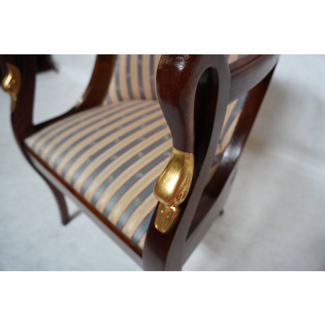 Mid 20th Century Empire Style Barrel Back Armchair With Swan Head Detail For Sale - Image 16 of 16