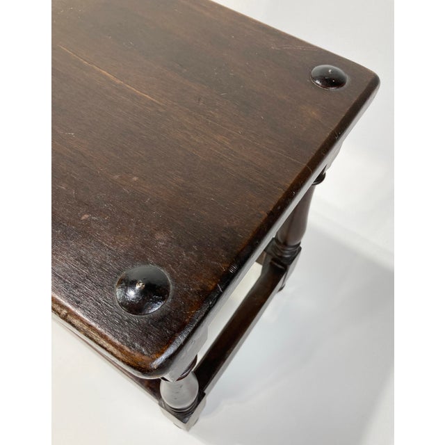 Antique English Oak Pegged Joint Stool For Sale - Image 11 of 11