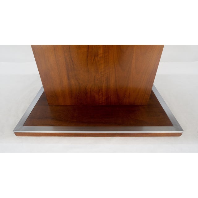 Single Pedestal Base Milo Baughman Walnut Dining Table w/ 2x16" Leaves MINT For Sale - Image 13 of 15