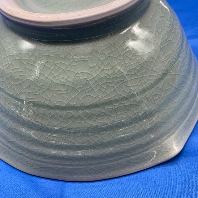 Green Vintage Green Pottery Bowl, With Four Pour Spouts. For Sale - Image 8 of 12