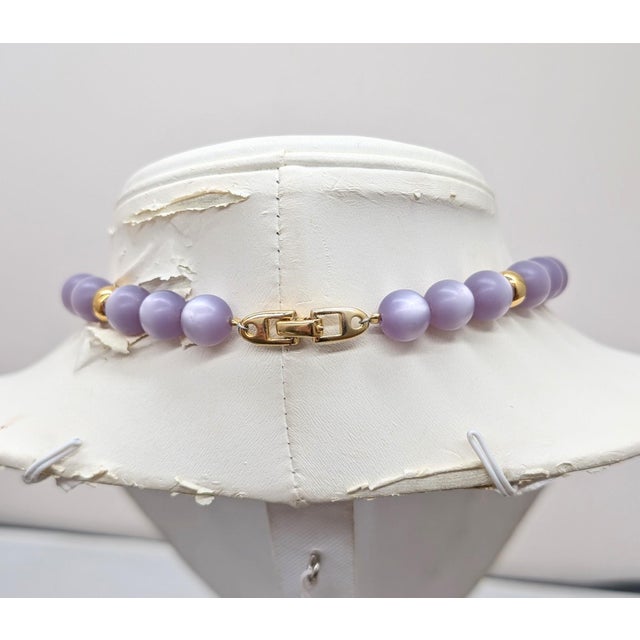 Metal Vintage 1985 Signed Napier Purple "Sherbet" Molded Lucite Collar Necklace For Sale - Image 7 of 12