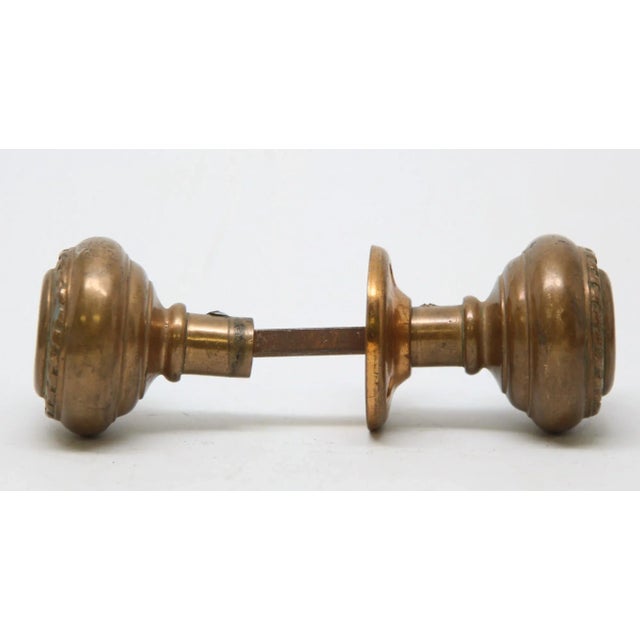 Traditional Braided Bronze Knob Set With Rosette For Sale - Image 3 of 6