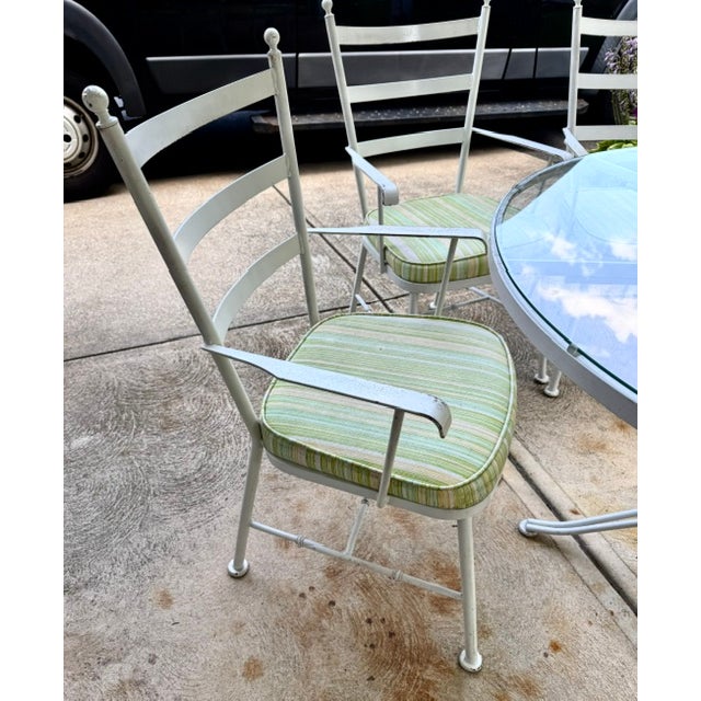 White Lee L. Woodard and Sons Iron Dining Set For Sale - Image 8 of 13