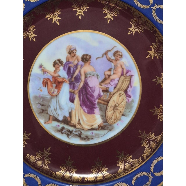 Mid 20th Century Vintage Neoclassical Maidens j.k.w Western Germany Angelica Kauffman Decorative Plate For Sale - Image 5 of 8