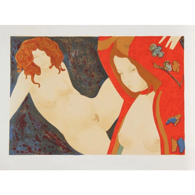 Alain Bonnefoit, "Two Nudes," Lithograph For Sale