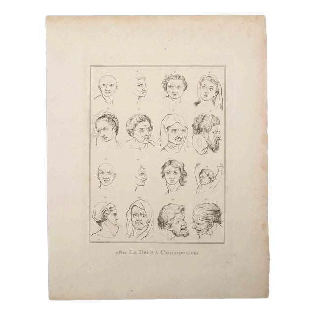 Thomas Holloway, Portrait of Men and Women, Original Etching, 1810 For Sale