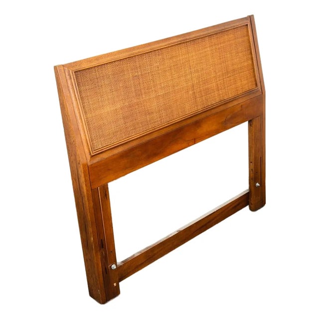 Mid Century Modern Headboard Bed Frame Twin Size Founders Cane Attributed to Jack Cartwright For Sale