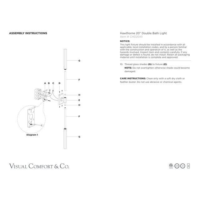 Chapman & Myers for Visual Comfort Signature Hawthorne 20" Double Bath Light in Antique-Burnished Brass with White Glass For Sale In Houston - Image 6 of 6