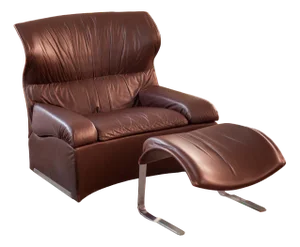 Set of Lounge Chair and Ottoman by Giovanni Offredi for Saporiti, Italy, 1970s