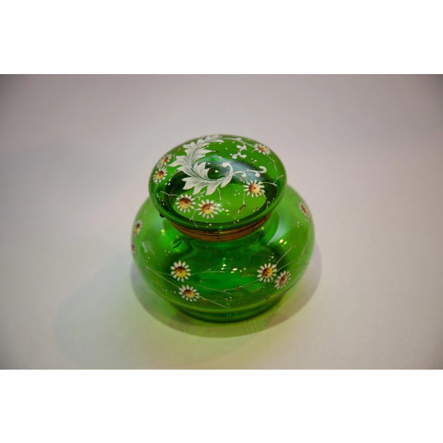 Victorian 19th Century Moser Style Jar With Hinged Lid For Sale - Image 3 of 7