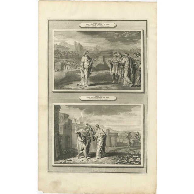 Baroque Pieter Mortier, Samuel at Mizpah and Samuel Anoints Saul King, 1700, Engraving For Sale - Image 3 of 12