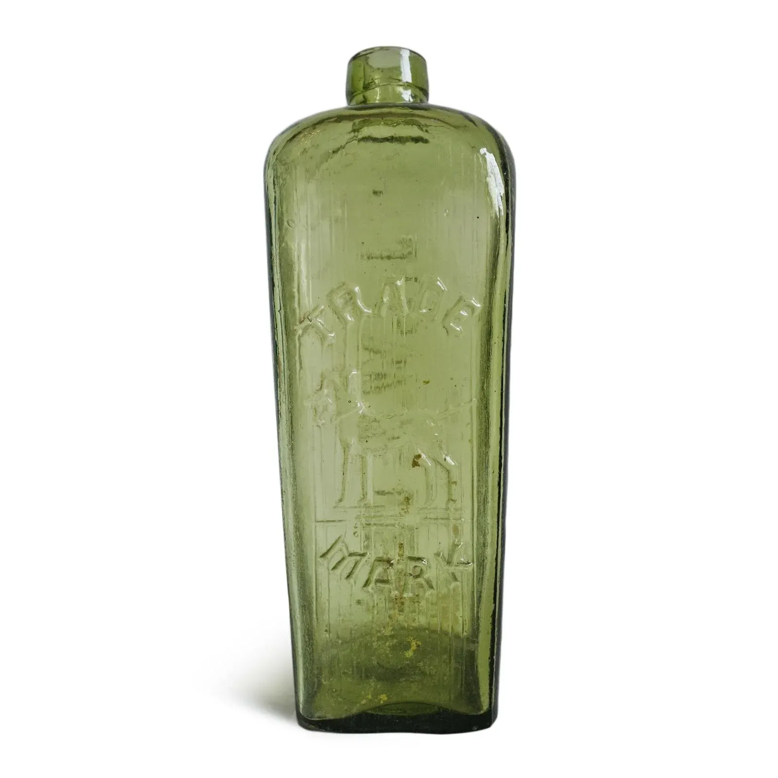 Set of Nine Antique Glass Gin Bottles | Chairish