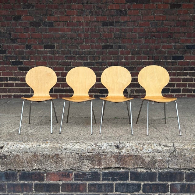 Add some Mid Century charm to your child's room with this set of 4 of vintage chairs. These chairs are inspired by the...