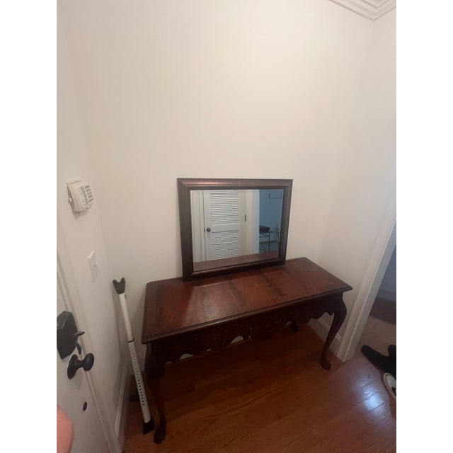 Late 19th Century Late 19th Century Console Table Antique Carved Mahogany Table For Sale - Image 5 of 6