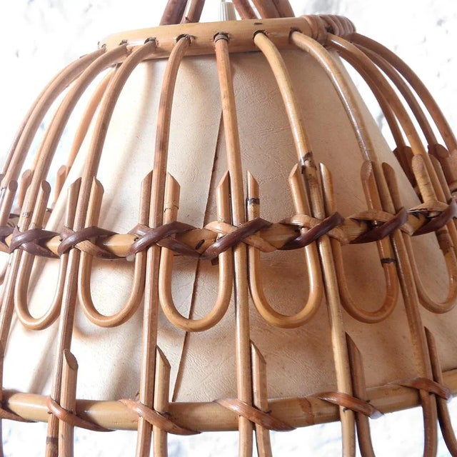 Mid-Century Modern Handcrafted Pendant Lamp in the style of Louis Sognot, 1960s For Sale - Image 6 of 10