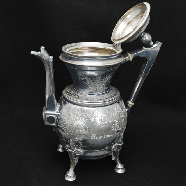 Late 19th Century Victorian Silver Plate Teapot by Rogers & Bro. Circa 1870 For Sale - Image 5 of 11