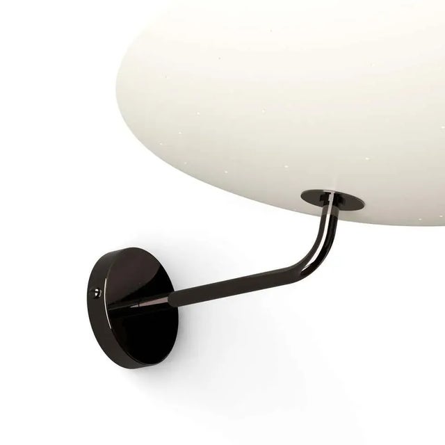 Mid-Century Modern Pierre Disderot Model #2059 Large Perforated Wall Lamp in White & Dark Chrome For Sale - Image 3 of 5