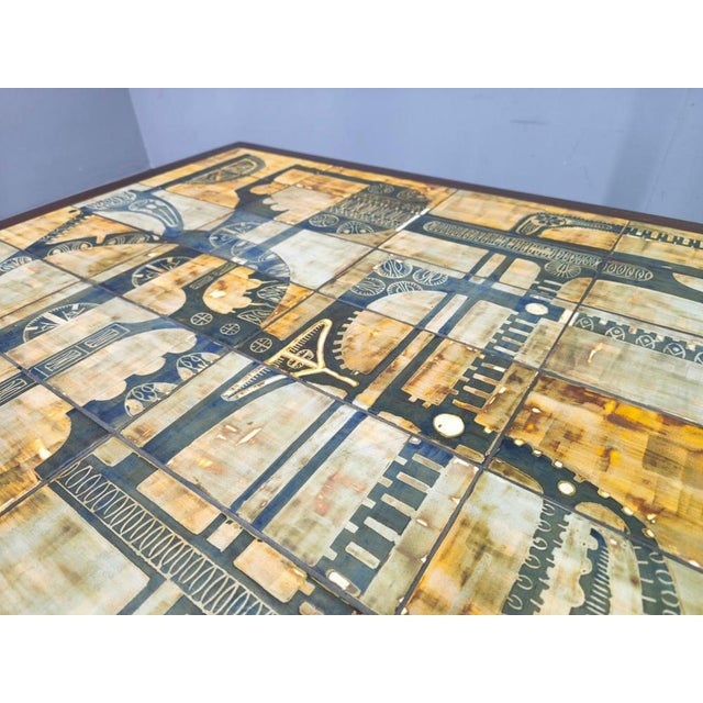 Charcoal Wood and Tile Coffee Table attributed to Otto Detlefsen for Haslev, 1960s For Sale - Image 8 of 17