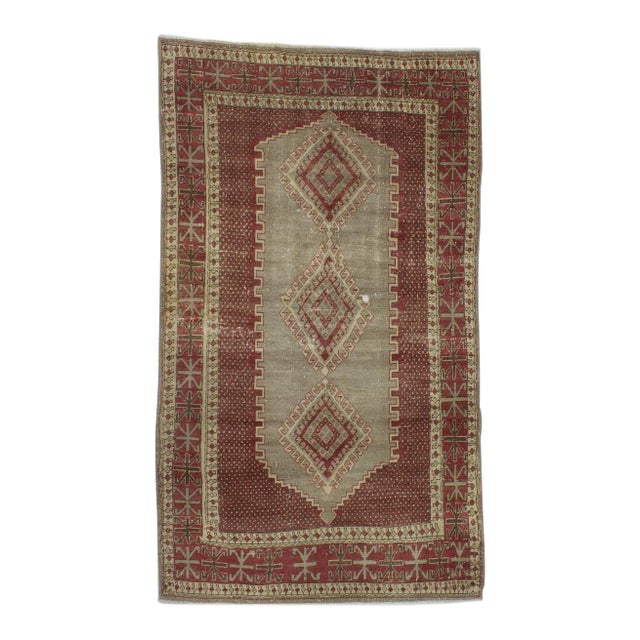 1960s Vintage Turkish Wool Rug - 4′6″ × 7′11″ For Sale