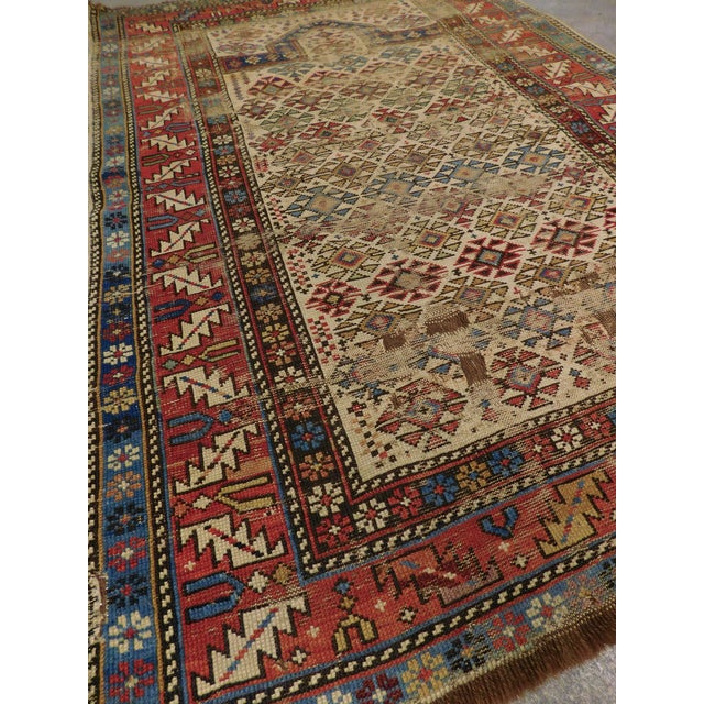 Distressed Antique Caucasian Prayer Rug For Sale - Image 9 of 13