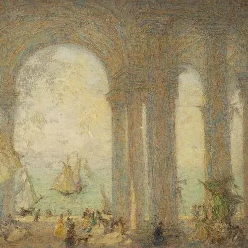 Gregorio Mariani, City Life, Oil on Cardboard, Framed For Sale - Image 3 of 12