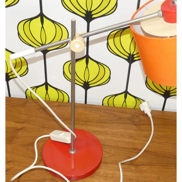 Orange Red Table Lamp, 1970s For Sale - Image 6 of 14
