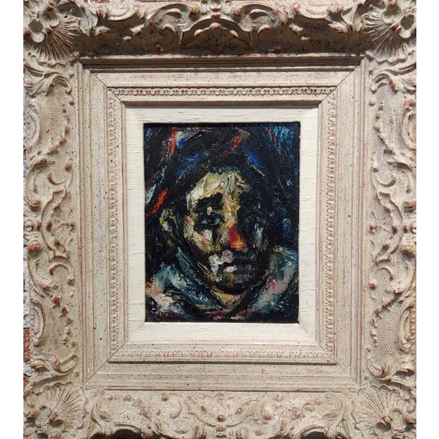 Francis Kelly Portrait of Harlequin - 1960s Expressionist Oil painting oil painting on canvas board -Signed circa 1960s...