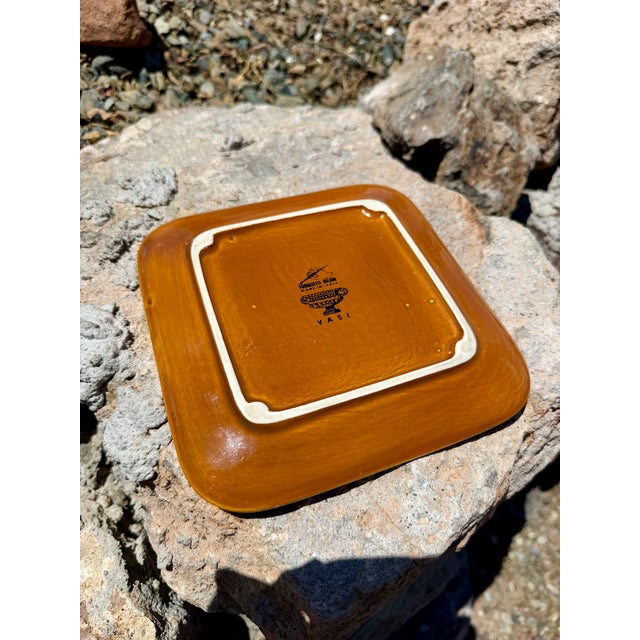 Early Piero Fornasetti Milano Italy Porcelain "Vasi" Square Plate Vintage Mid Century Italian Pottery Catchall Tray For Sale - Image 9 of 10