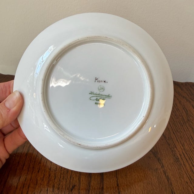 Antique White Set of 2 Antique Uno Favorite Bavaria Floral Plate For Sale - Image 8 of 10