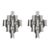 Pair of Sculptural Chrome Tubular Wall Sconces by Reggiani, Italy, 1970s For Sale