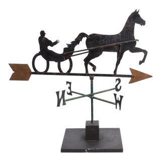 Vintage Sulky and Rider Folk Art Weather Vane For Sale