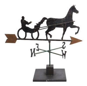 Vintage Sulky and Rider Folk Art Weather Vane
