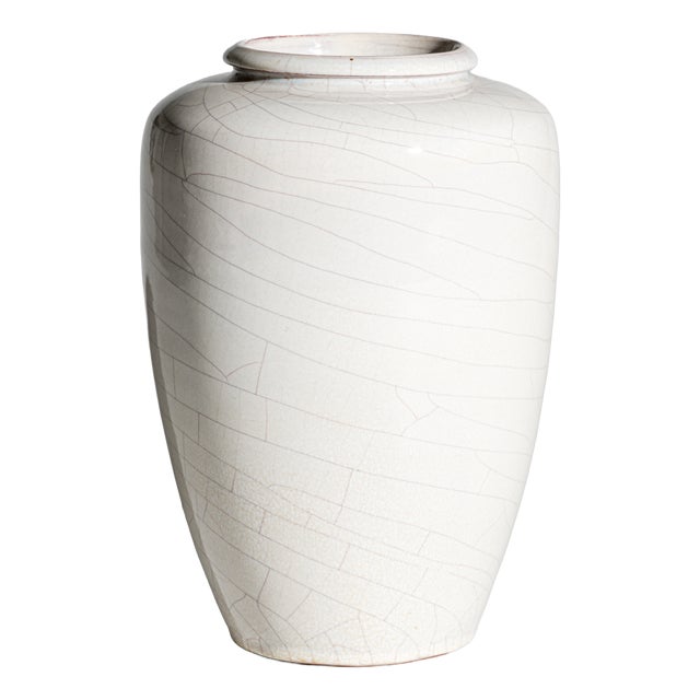 Crackle Glazed Ceramic Vase by Richard Bampi for Richard Bampi Werkstatt, 1940s-1950s For Sale