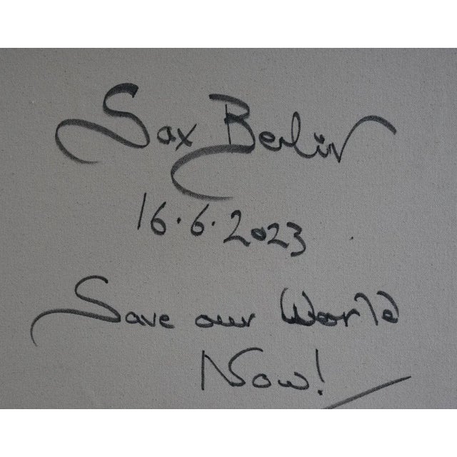 Contemporary Save Our World Now! By Sax Berlin. Neoexpressionist Painting For Sale - Image 3 of 3